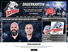 Tablet Screenshot of icetigers-nuernberg.de